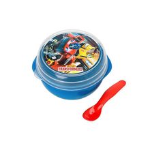Bowl Com Tampa E Colher Infantil Plasvale Decorado Transformers