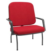 Cadeira De Escritório Recepção Com Braço Fixa Preta Magno P03 Crepe Vermelho - Lyam Decor