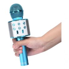 Microfone Sem Fio Bluetooth Karaokê Ws 858 - Azul Homologação: 149822010251