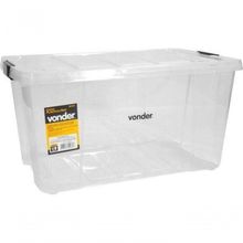 Caixa Plástica Ferram Baú 620x405x317mm Transp Vonder