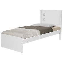 Cama Solteiro Com Cabeceira Barcelona Branco