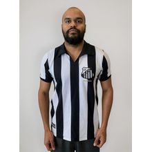 Camisa Santos Retrô Bi Mundial 62/63 Listrada Oficial Polo