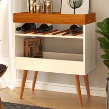 Bancada Café Bari Com Prateleira Off White Caramelo