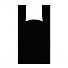 Sacola Plastica Alça Camiseta Preta Grande 50x70 C/100un