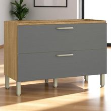 Balcão 1 Basculante C/ Gaveteiro 120 Cm Ametista Freijó Gris