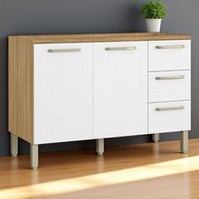 Balcão 2 Portas 3 Gaveteiros 1,20 Lapis Freijó Supremo