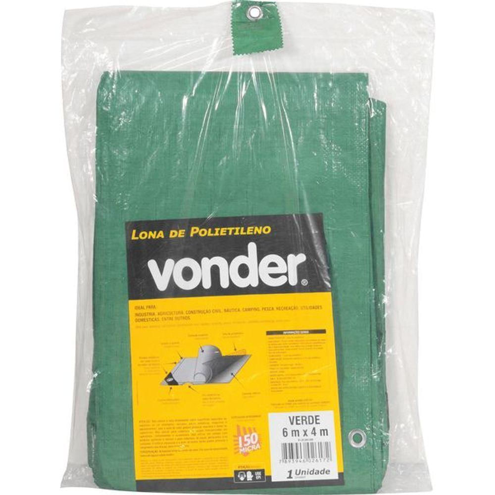 Encontraproduto.com.br - Lona Polietileno 6x4m Verde - Vonder
