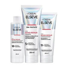 Kit L'Oréal Paris Elseve Bond Repair Shampoo 250ml + Condicionador 200ml + Tratamento Pré-Shampoo 200ml