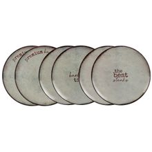 Kit Prato Raso Tramontina Churrasco Rustic Porcelana 28cm 06 Peças Tramontina