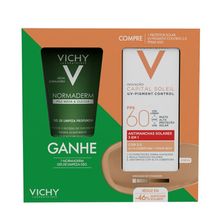 Kit Vichy Protetor Solar Capital Soleil UV-Pigment Control FPS60 Cor 2.0 40g + Gel de Limpeza Profunda Normaderm 50g