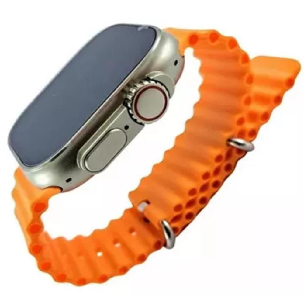 Relógio Digital Smartwatch Watch 8 Ultra 49mm Pulseira Oceano Laranja