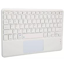 Kit Teclado e Mouse Touchpad para Tablet Bluetooth Recarregável Branco