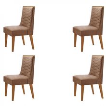 Conjunto Com 4 Cadeiras Rufato Imbuia/animale Chocolate