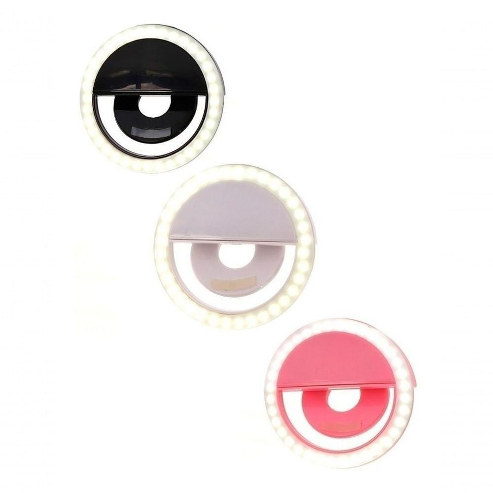 Luz Selfie Ring Light Clipe Anel Led Flash Celular Universal Azul