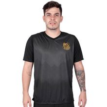 Camisa Braziline Santos Parrot Masculina Preta e Dourada