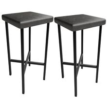 Kit 02 Banquetas Alta Bar Cozinha Sala De Jantar Preto Stella L02 Couríssimo Preto - Lyam Decor