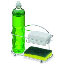 Porta Detergente Esponja  Bucha Sabão Organizador Pia Cozinha Suporte Cromado