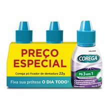 Kit Fixador Prótese Corega Pó 3 Unidades