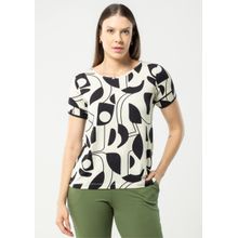Blusa  Pau a Pique Estampada Preto