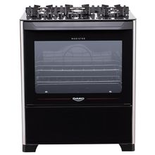 Fogão Dako 5 Bocas Magister com Mesa de Vidro e Acendimento Automático Bivolt - Preto