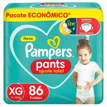 Fralda Pampers Pants Ajuste Total Max XG 86 Unidades