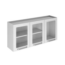 Armário Aéreo Itatiaia Tarsila com 3 Portas de Vidro e 1 Prateleira - Branco - 120cm de largura