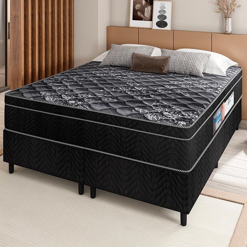 Cama Box Queen Portobel + Colchão Queen Portobel Diplomata