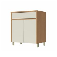 Balcão Nesher Condessa com 2 Portas, 1 Gaveta e 1 Prateleira - 80cm de largura - Carvalho/Greige