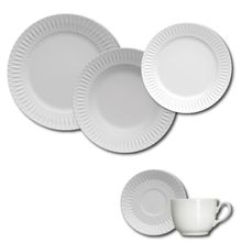 Aparelho de Jantar, Chá e Sobremesa 20 Peças Germer Diamante em Porcelana – Branco