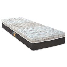 Colchão Solteiro Castor Sleep Class Híbrido com Euro Pillow e Molas Ensacadas 25x88x188 cm - Branco, Cinza e Marrom