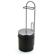 Suporte de Chão para Papel Higiênico com Lixeira Arthi Linha Black 2518 em Aço Carbono