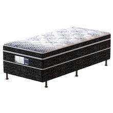 Cama Box Conjugada de Solteiro PROdormir Bonnel com Molas Prolastic 42x88x188 cm – Branco/Preto