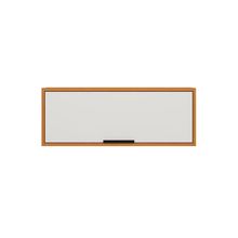 Armário Aéreo Poliman Ravena 80cm 1 Porta Basculante Pistão a Gás Freijó Off White Acetinado