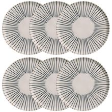 Conjunto com 6 Pratos Rasos Porto Brasil Bio Elemento em Stoneware 27,5 cm – Cinza