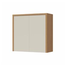 Armário Aéreo Nesher Condessa em MDF 15mm com 2 Portas e 1 Prateleira - 80cm de largura – Carvalho/Greige