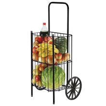 Carrinho de Feira Utimil Roda fácil em Aço e Polietileno - Preto