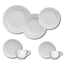 Aparelho de Jantar, Chá e Sobremesa 42 Peças Germer Chevron em Porcelana – Branco
