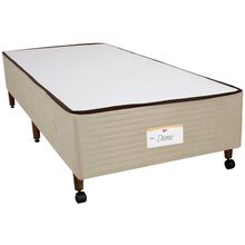 Base Box de Solteiro Castor Dome com Revestimento em Tecido Suede 40x88x188cm - Bege