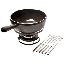 Conjunto para Fondue de Queijo Emile Henry em Cerâmica Preto - 9 Peças