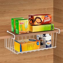 Cesto Prateleira de Encaixar com Ponteira Plástica Arthi - Branca