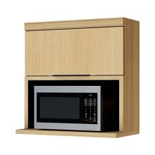 Armário Aéreo para Micro-ondas Nesher Marquesa com 1 Porta Basculante e 1 Prateleira Nature - 80cm de Largura