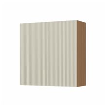 Armário Aéreo Nesher Simone Mendes em MDF 15mm com 2 Portas e 1 Prateleiras - 80cm de largura – Carvalho/Greige