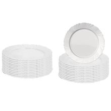 Conjunto de Pratos Rasos Duralex Pétala em Vidro 25,5 cm Branco – 24 Peças