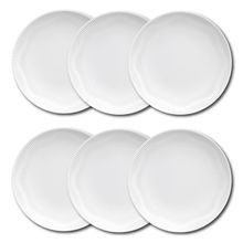Conjunto de Pratos Rasos Germer Shell em Porcelana Branco – 6 Peças