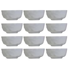 Conjunto com 12 Tigelas P Germer Edros em Porcelana Branca - 230 ml