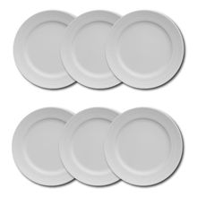 Conjunto de Pratos de Sobremesa Germer Chevron em Porcelana 20,5 cm – 6 Peças