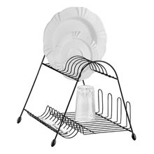 Escorredor de Louças 2 Andares Utimil em Aço Cromado - Preto