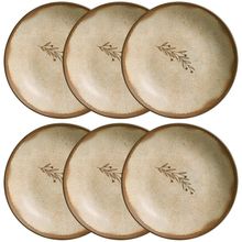 Conjunto com 6 Pratos Fundos Porto Brasil Nativa em Bio Stoneware 22,5cm – Cinza