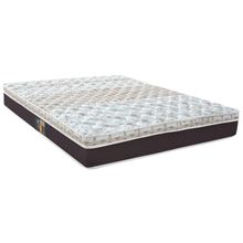Colchão King Castor Sleep Class Híbrido com Euro Pillow e Molas Ensacadas 25x193x203 cm - Branco, Cinza e Marrom