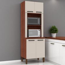 Paneleiro Duplo Forno Sem Gaveteiro Ametista Nogueira Off White